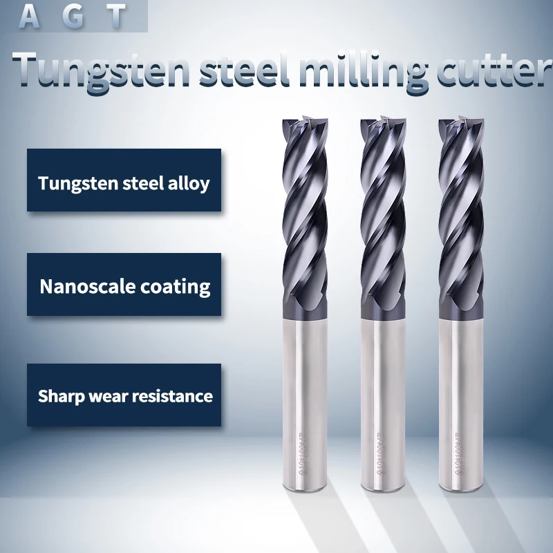 

Augusttools End Mill Cutting HRC55 4 Flute Alloy Carbide Tungsten Steel Milling Cutter Metal Steel End Mill 1mm 2mm 3mm 4mm 6mm