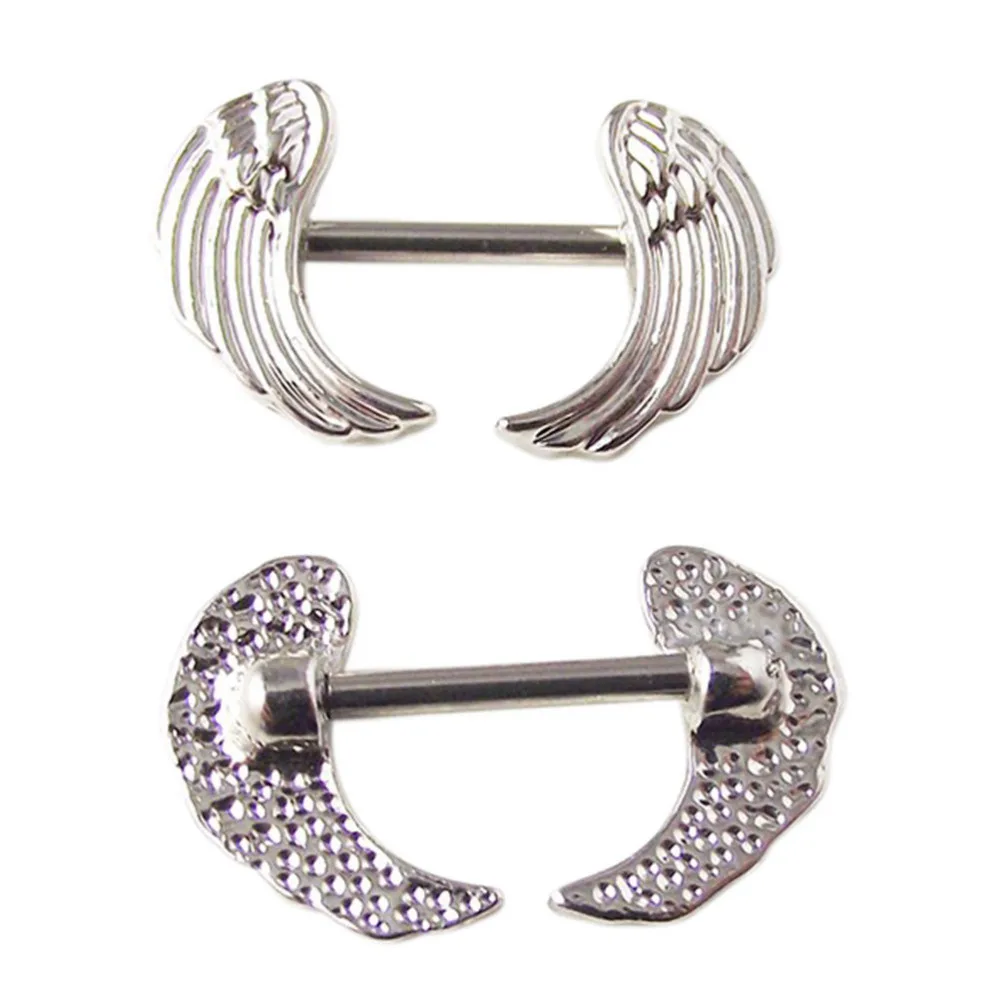 1 Pair 316L Surgical Steel Barbell Piercing Rose Flower Nipple Ring