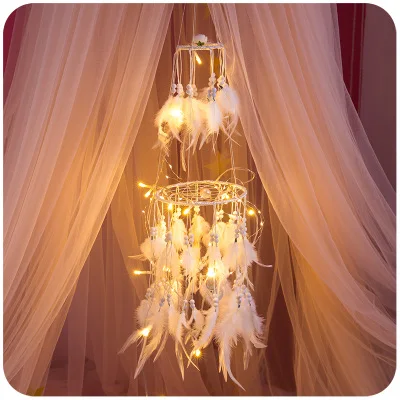 

Fashion Cute Pink Dream Catcher With Feather Wall Hanging Dream Catchers Girls Room Decor Hanging Big Dreamcatcher