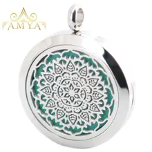 AMYA серебряные ювелирные изделия цветок стрекоза лошадь Ароматерапия Эфирные масла нержавеющая сталь кулон Духи диффузор ожерелье медальон