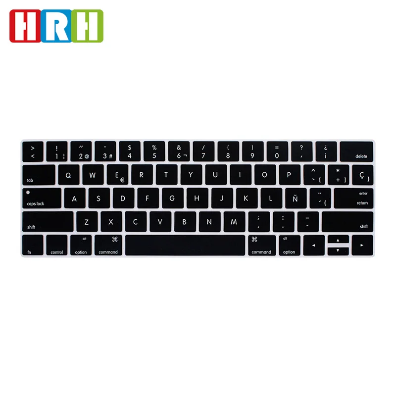 

HRH Spanish Silicone Keyboard Cover Skin Protector Film for Macbook Pro 13" 15" A1706 A1989 A2159 A1707 A1990 With Touch Bar