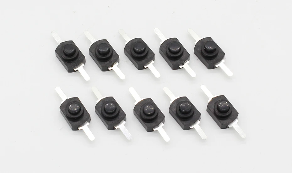 10pcs DC 30V 1A Black On Off Mini Push Button Switch for Electric Torch light fan switch