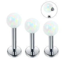 1 шт. стальные опал Orelha хрящи Tragus Серьги Для Пирсинга Ушей Спиральные кольца 16 г опал Лабрет шпильки губы Monore пирсинг кольца ювелирные изделия