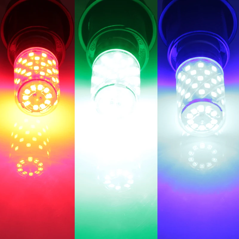 12 В 24 в 36 в 48 в 60 в 110 В 220 В bombillas светодиодный ламповый светильник B22 E27 E14 супер 12 В красный зеленый синий кукурузные свечи энергосберегающие лампы