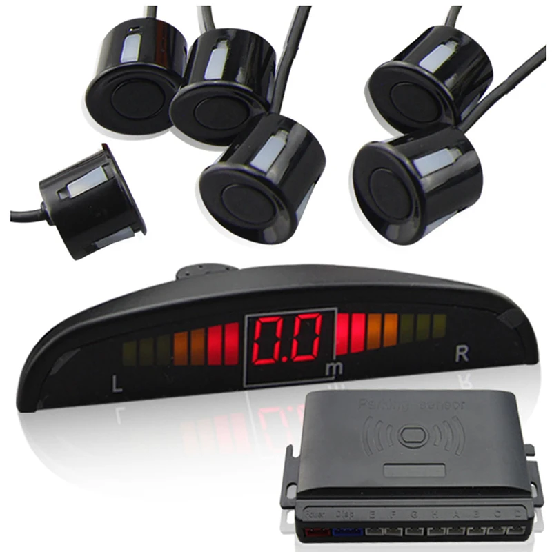 

Car Video Parking Sensor Reverse Backup Radar Detector System 13mm Original Flat Sensors Can Connect Car DVD Monitor Rear Camera