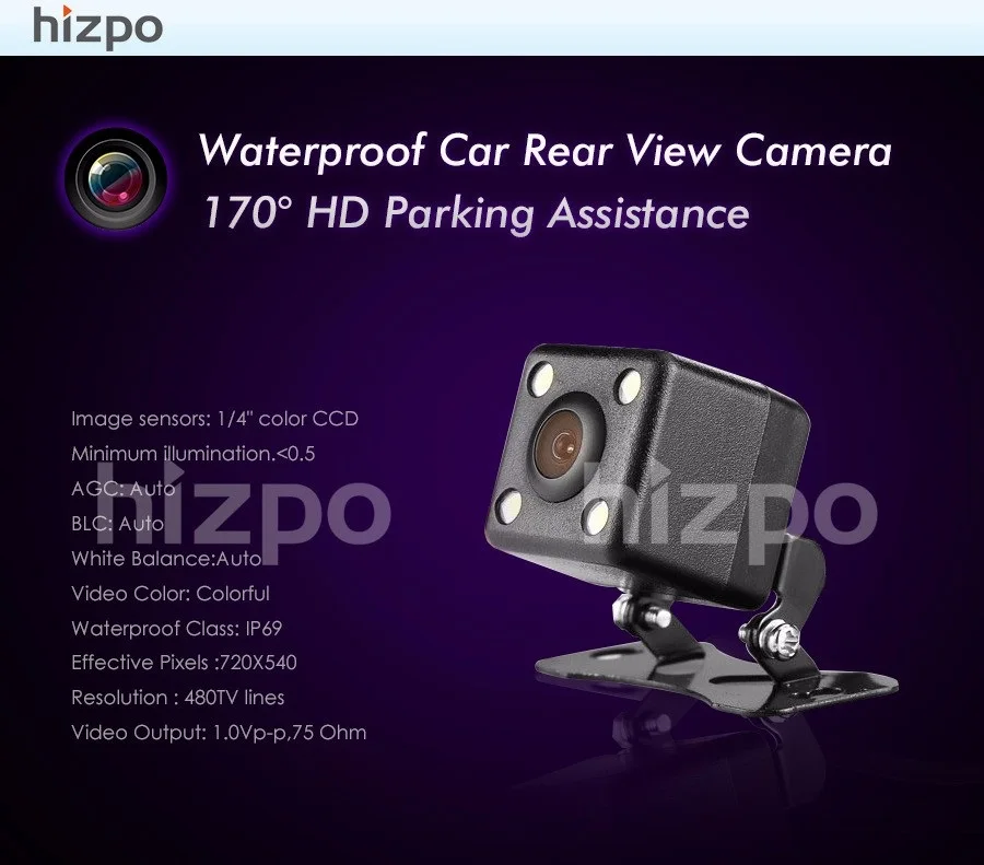Waterproof Car Parking Assistance View Camera Or Parking Monitor CCD Wire Car Rear View Camera for