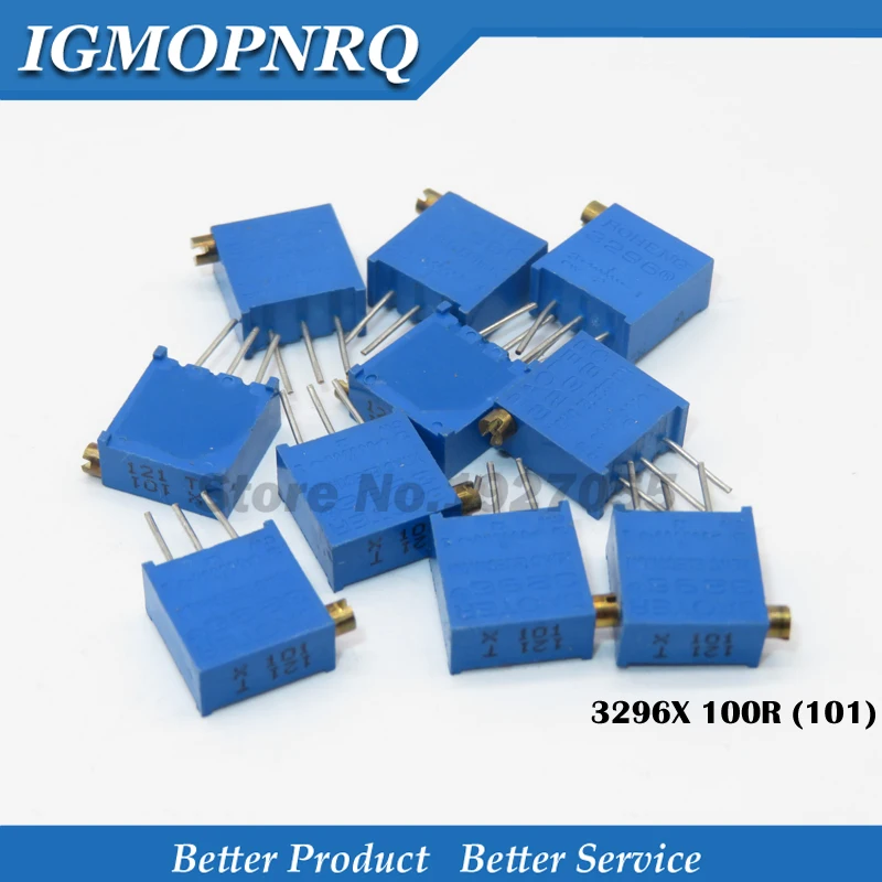 10 шт./лот 3296X-1-101LF 3296X101 100R Ом боковое регулирование многооборотный Подстроечный резистор потенциометр Высокая точность переменный резистор