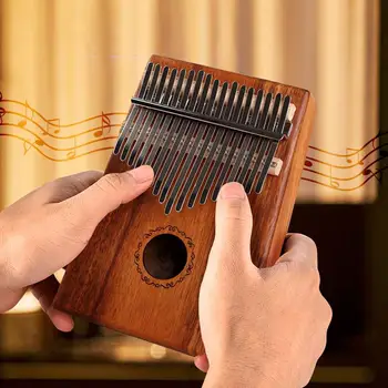 

Professional 17 Keys Kalimba Mbira Calimba African Thumb Piano Finger Percussion Body Musical Instrument with Tuner Hammer
