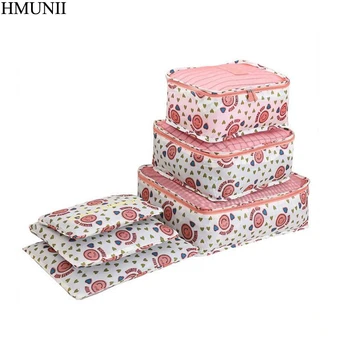 

HMUNII Packing Cube Travel Bag System Durable 6 Pieces One Set Large Capacity Of Unisex Clothing Sorting Organize Bag C1-05