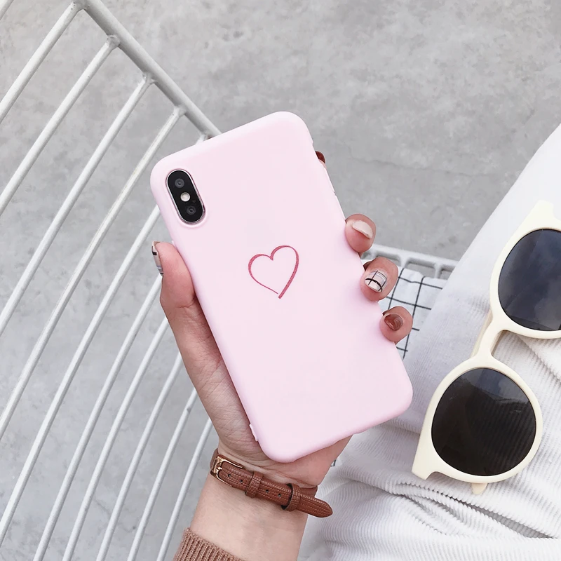 Cute Love Heart Cover For Samsung Galaxy Note 9 8 Phone Case For Samsung S10 S10E S9 S8 Plus S7 S6 Edge Soft Silicone Cases