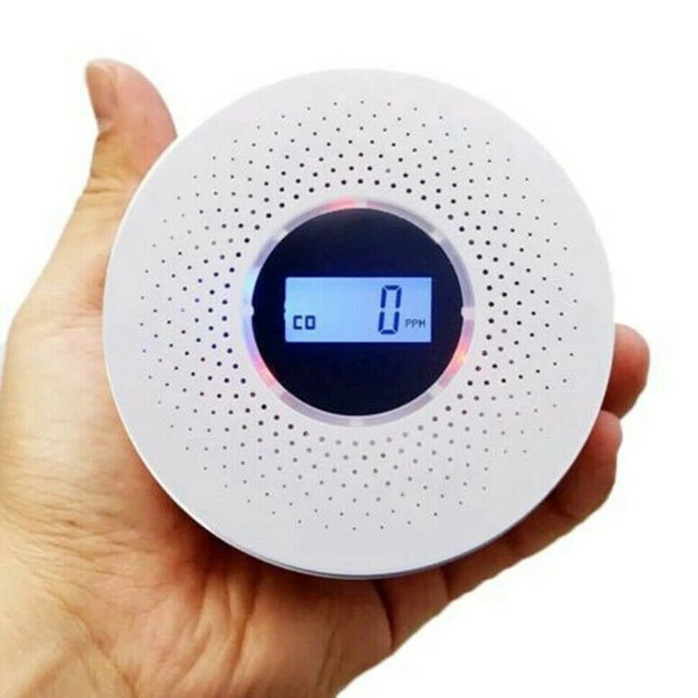 

Kitchen Safety Battery Operated CO Alarm With LED Light Flashing Sound Warning LCD Display Carbon Monoxide Smoke Combo Detector