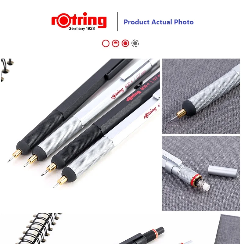 Rotring 800+ металлический механический карандаш 0,5/0,7 мм черный/серебристый Многофункциональный конденсатор ручки ручка, стилус, карандаш для рисования