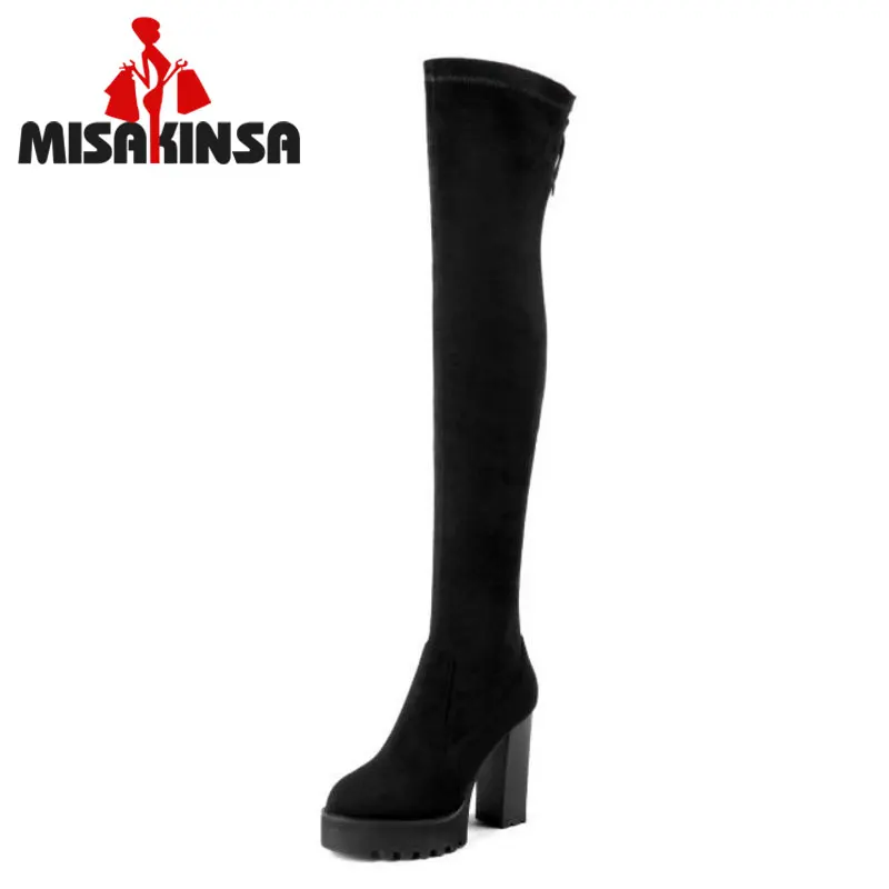 

MISAKINSA High Heel Women's Boots Genuine Leather Winter Shoes Ladies Thigh High Boots Fashion Sexy Boots Footwear Size 34-39