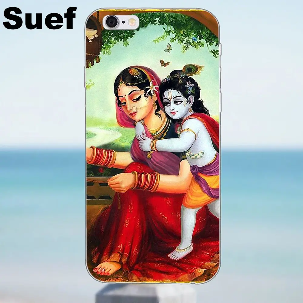 Suef Krishna Art TPU мобильный чехол для iPhone 4 4S 5 5S 5C SE 6 6S 7 8 Plus X Samsung Galaxy A3 A5 J1 J3 J5 J7 2016 2017|for