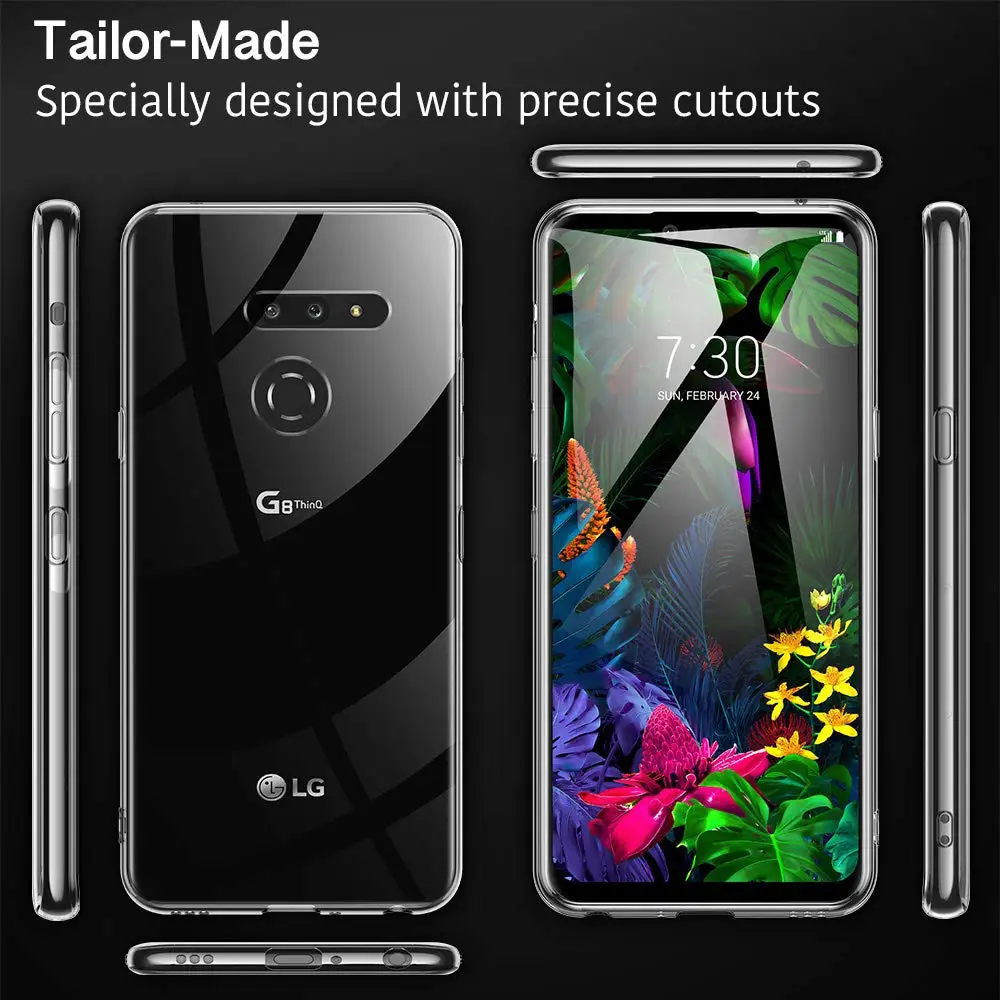 Прозрачный Силикон ТПЭ задняя крышка для LG G8 ThinQ G8S мягкий чехол для телефона 360 Защитный противоударный LGG8 G8ThinQ Прозрачный бампер