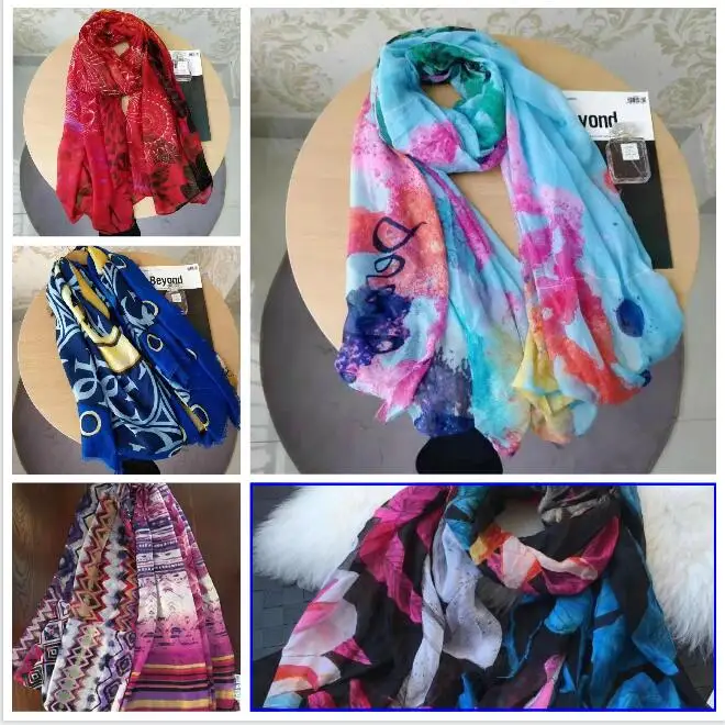 

2019 Women Summer Scarf Spain Floral Shawl Ladies Print Wrap Scarve