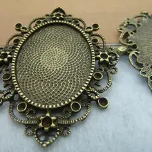 Новинка 5 шт. 66x51mm-30x40m античный бронзовый цветок филигранная камео кабошон основа Установка Подвески Шарм Кулон C2215
