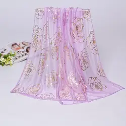 Ygyeeg осень Для женщин Шарфы для женщин постепенное с цветочным принтом газ шарфы платок Femme черный фиолетовый платки дизайнер шарф