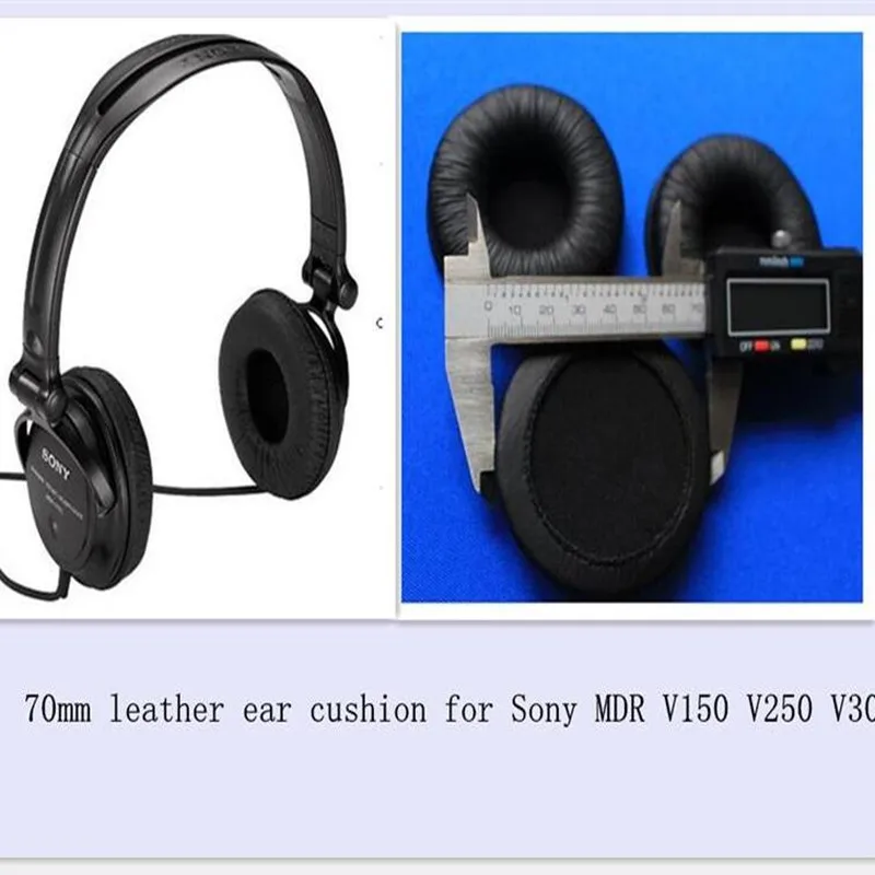 Linhuipad 5 pairs 7cm headphone Leather Ear Earpads Cushions 70mm durable sponge cushion for Sony MDR V150 V250 V300 ATH SJ5 SJ5