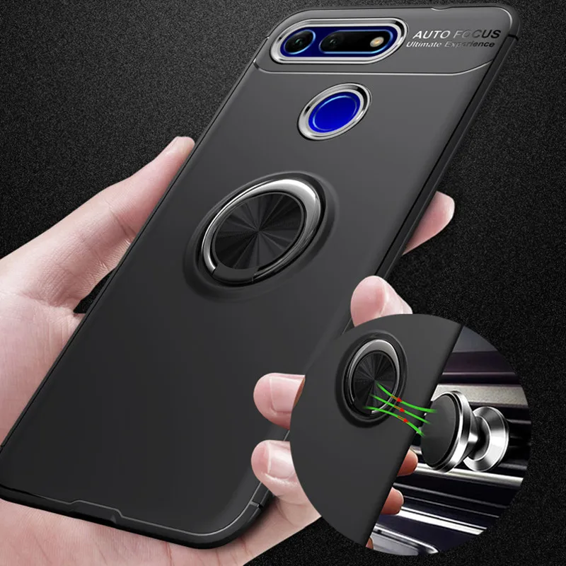 Luxury Armor Ring Silicone Case For Huawei Honor V20 V10 V9 8 9 Lite Cover 8X MAX 8A 8C Play 7X Soft Shockproof Shell |
