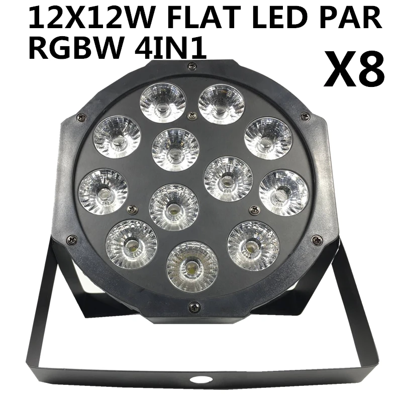 8 шт/RGBW 4IN1 12X12W светодиодный Par свет плоский PAR dmx512 disco огни Профессиональный dj