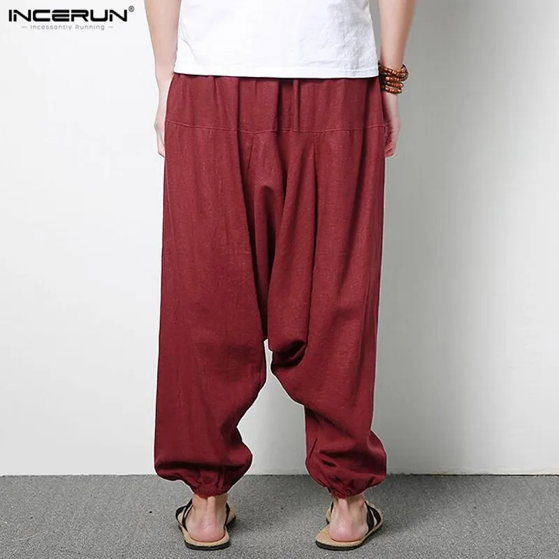 Mens Pants Large Crotch Harem Plus Size 5XL Elastic Dance Men Trousers ...