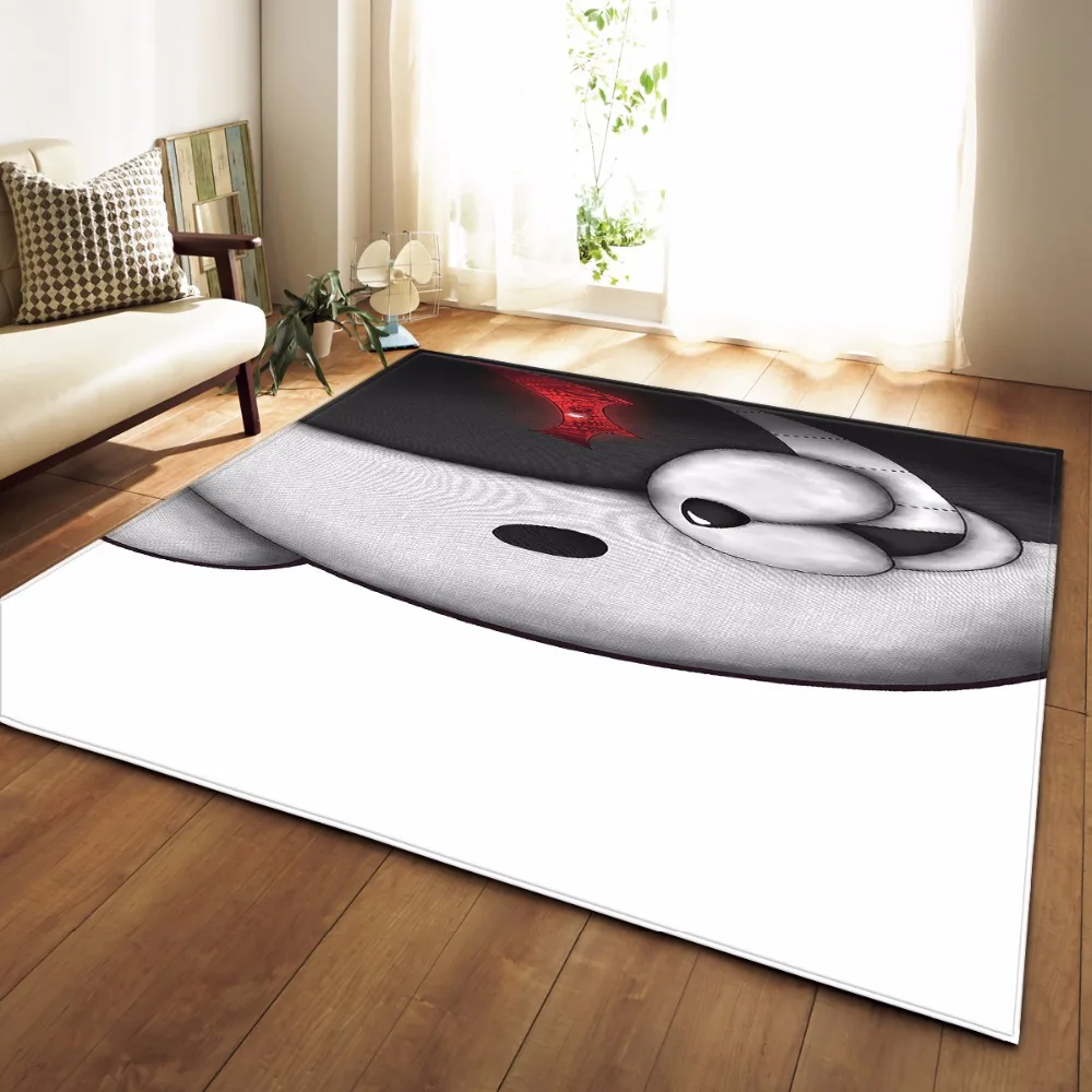 Black Antlers Living Room Area Rug for Kids Play Mat Unicorn 3D Carpets Cartoon Animal Bedroom Rug Flannel Memory Foam Doormat