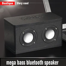 Дерева и кожи динамик bluetooth стерео Hyper бас High Fidelity Hi-Fi эффект полный частотный двойной динамик беспроводного воспроизведения музыки