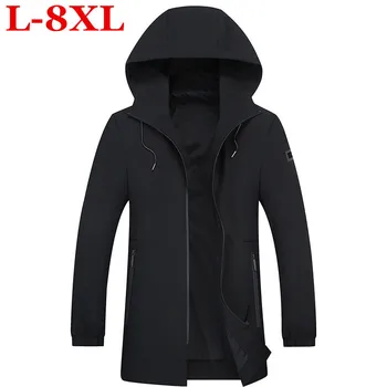 

10XL Plus size 8XL 9XL 7XL new trench coat men brand clothing Top Quality male long army green trench coat windbreaker jacket