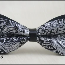 1 шт./лот) стиль галстук-бабочка/атлас/Серебряный цветочный узор/Мужская мода темно-серый галстук-бабочка мужские галстуки