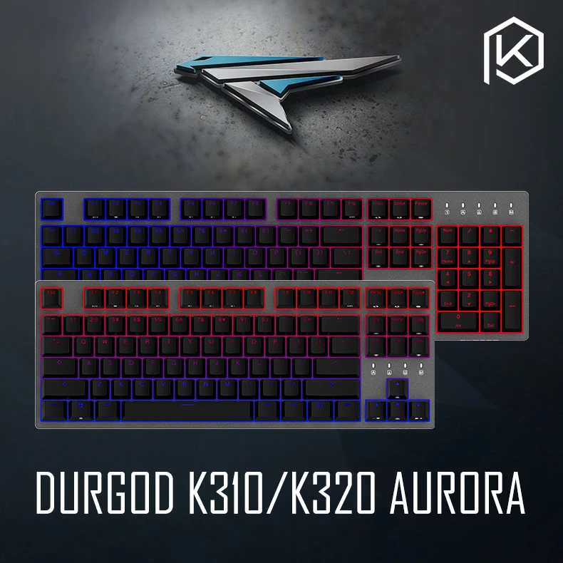 Durgod 87 104 k320 k310 aurora механическая клавиатура с подсветкой cherry mx pbt doubleshot keycaps коричневый синий черный красный серебристый переключатель