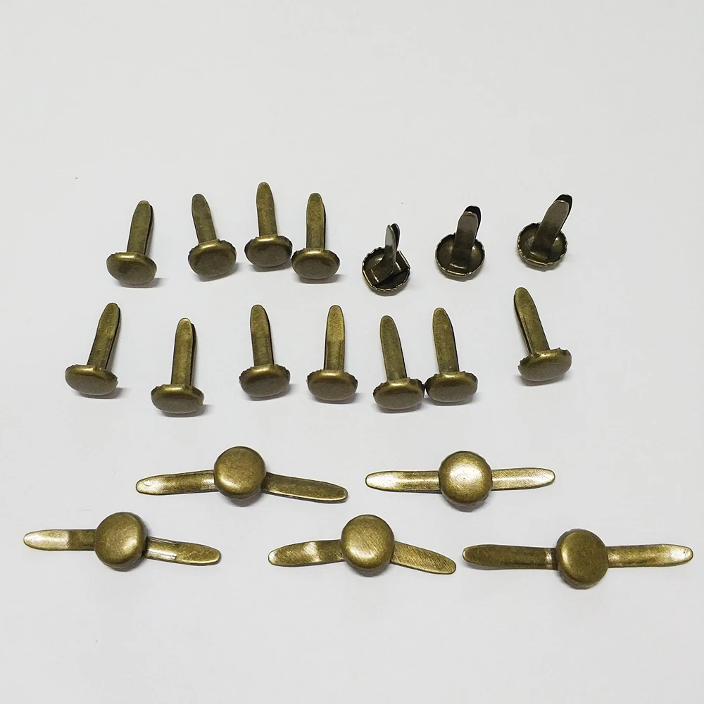 200pcs/lot antique bronze brass color brads scrapbooking two feet nails