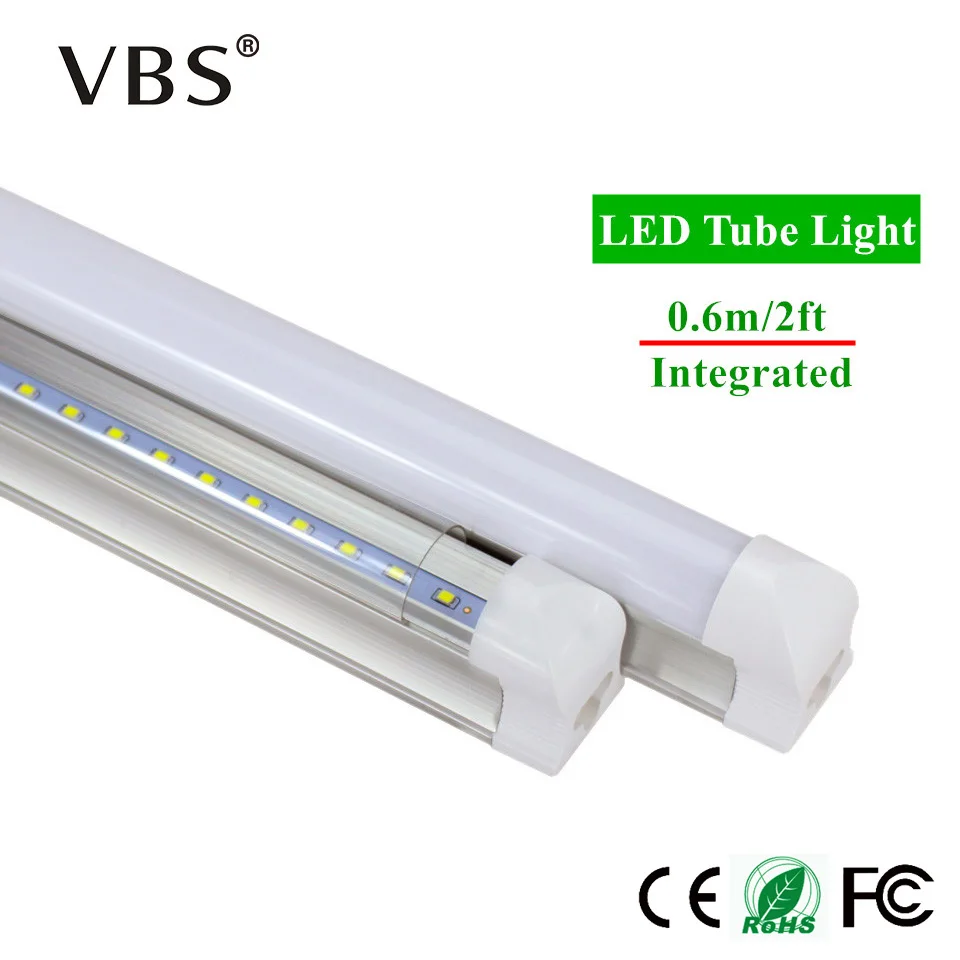 T8 integrado tubo LED lámpara 6 W bombilla LED 220 V 48 LEDs 2835SMD fluorescente Led Super brillante Bombillas de luz vía/cubierta transparente