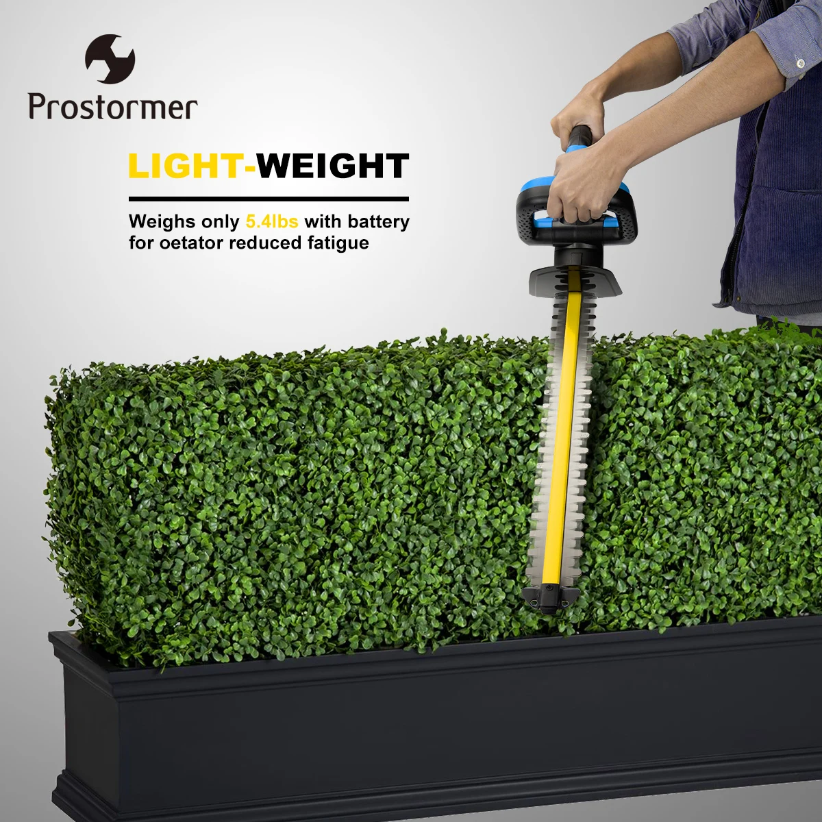 

PROSTORMER 20V 2000mAh Hedge Trimmer Lithium-ion Cordless Rechargeable Weeding Hedge Shear Household Pruning Mower Garden Tools