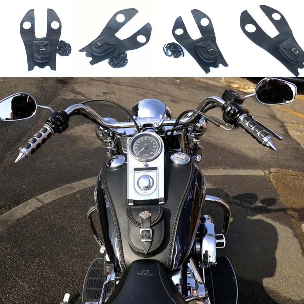 

Leather Tank Panel with Pouch for Harley Softail Fatboy HERITAGE DELUXE LEATHER TANK Cover Panel Pad Chap Bib