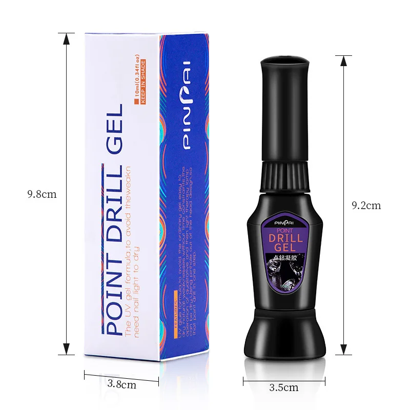

10ml UV Acrylic Rhinestones Nail Glue False Nails Tips Drill Gel with Needle Nail Art Tool SSwell