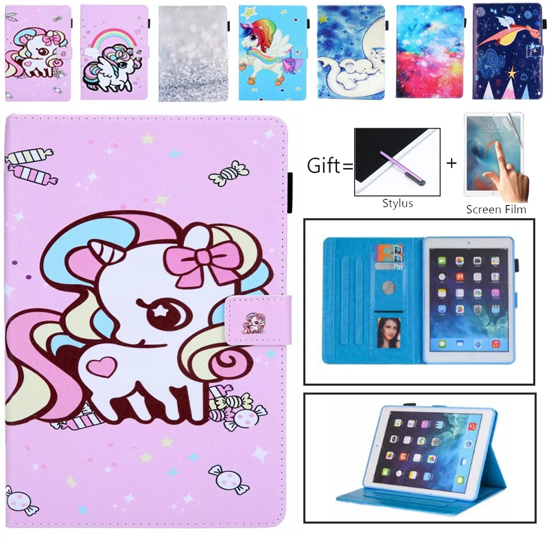 Чехол с откидной крышкой для планшета для iPad 4 3 2, чехол с единорогом для iPad 2/9,7 дюйма, Умный Магнитный чехол-подставка из искусственной кожи, чехол-подставка