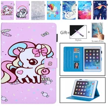 Чехол с откидной крышкой для планшета для iPad 4 3 2, чехол с единорогом для iPad 2/9,7 дюйма, Умный Магнитный чехол-подставка из искусственной кожи, чехол-подставка