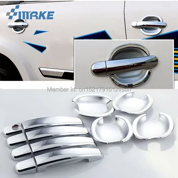 

smRKE For Skoda Yeti Car Chrome Door Bowl Cover Stickers Interior Decoration Sequins Brand Auto Accessories Styling