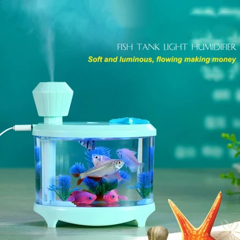 

Multifunction Desktop Fish Tank LED Light Humidifer Colorful Changing Mini USB 460ML Air Diffuser Purifier Aquarium