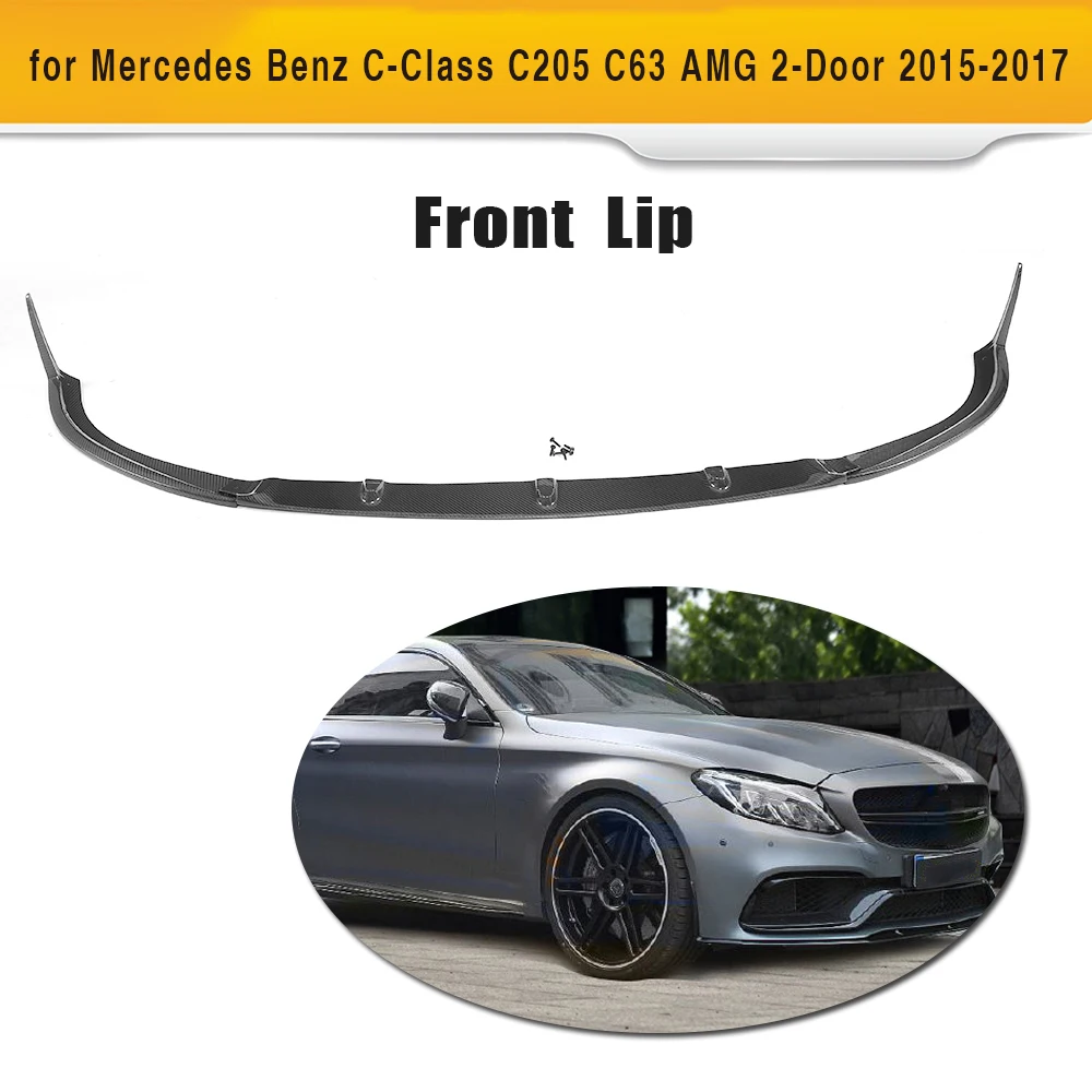 

Front Lip Spoiler Protector for Mercedes-Benz C Class C205 C63 AMG Coupe 2 Door 2015-2017 Carbon fiber Car Racing Bumper Lip