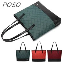Бренд POSO сумка для ноутбука 1", 15,4", 15,6 дюймов, женская сумка на плечо, чехол для ноутбука Macbook, прямая