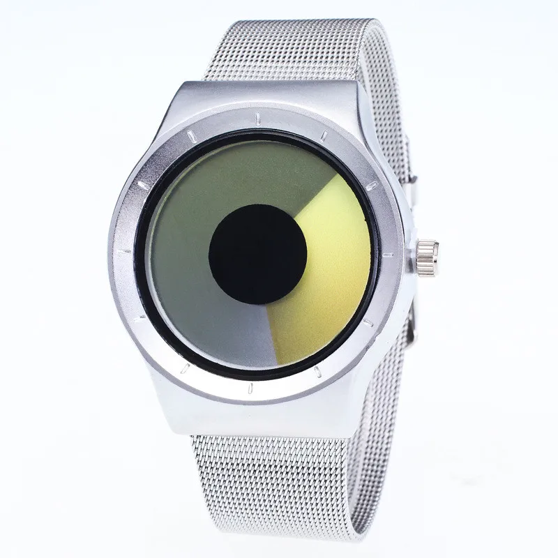 

Fashion Womens Stainless Steel LED Color Gradually Changing Vortex Quartz Wrist Watch U305