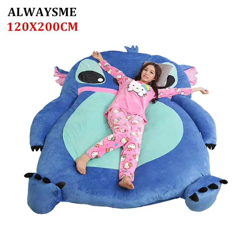 

ALWAYSME 120x200CM Planetdog Stich One Piece Design Lazy Sofa Bed Cover Tatami Mat Without Filler Cotton Inside