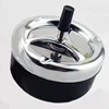 NOCM-Round Push Down Cigarette Ashtray with Spinning Tray, Black ► Photo 3/6