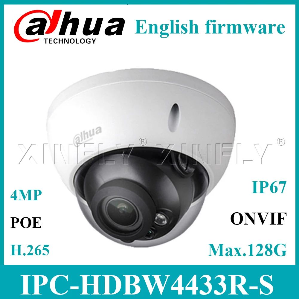 Dahua IPC-HDBW4433R-S 4MP POE неподвижный купол ip-видеонаблюдения Камера с слот для карты SD