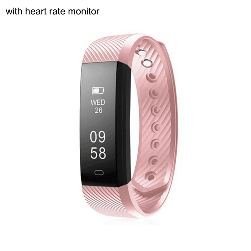 Фитнес-трекер, умный Bluetooth браслет, пульсометр, трекер активности, фитнес-часы, смарт-браслет, водонепроницаемые браслеты - Цвет: with Heart Rate