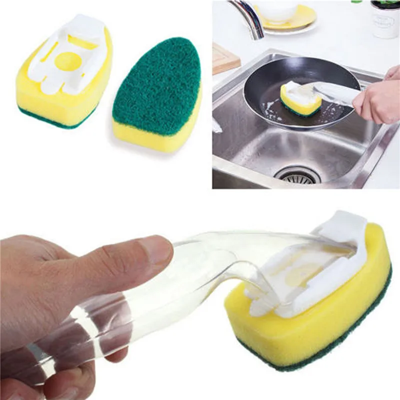 TIKKES Kitchen Dish Brush With Bamboo Handle, Scrub Brush For Pans And