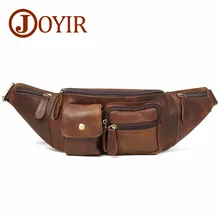 JOYIR Genuine Leather Waist Packs Fanny Pack Belt Bag Vintage Phone Pouch Bags Travel Waist Pack Male Small Waist Bag Leather bosikas new genuine leather waist packs leather bag belt men phone pouch bags zipper travel waist pack vintage male waist bag
