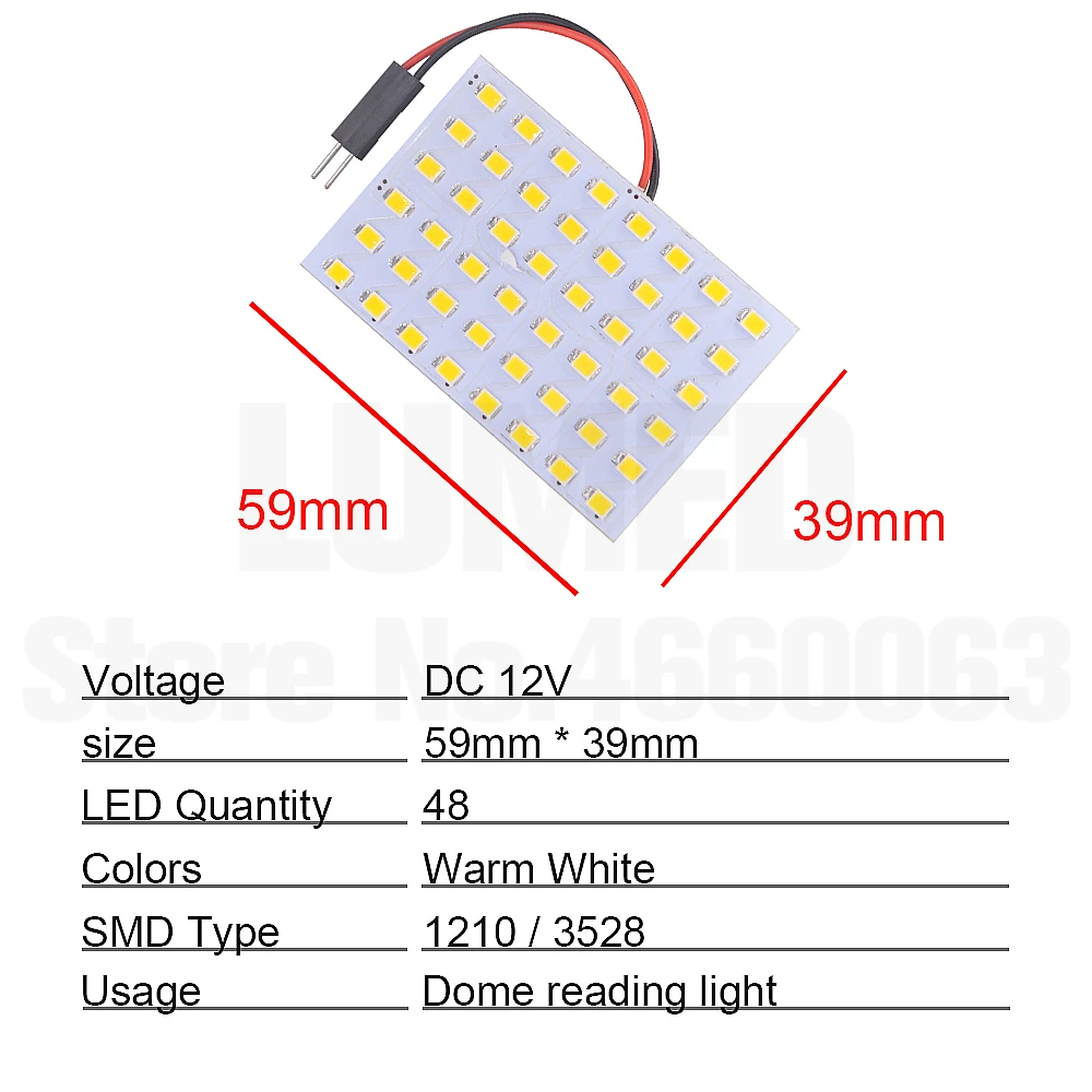 2x T10 1210 SMD Автомобильный светодиодный панельный светильник для автомобиля, автоматический внутренний светильник, купольная лампа для чтения, лампочка BA9S, гирлянда, DC 12V